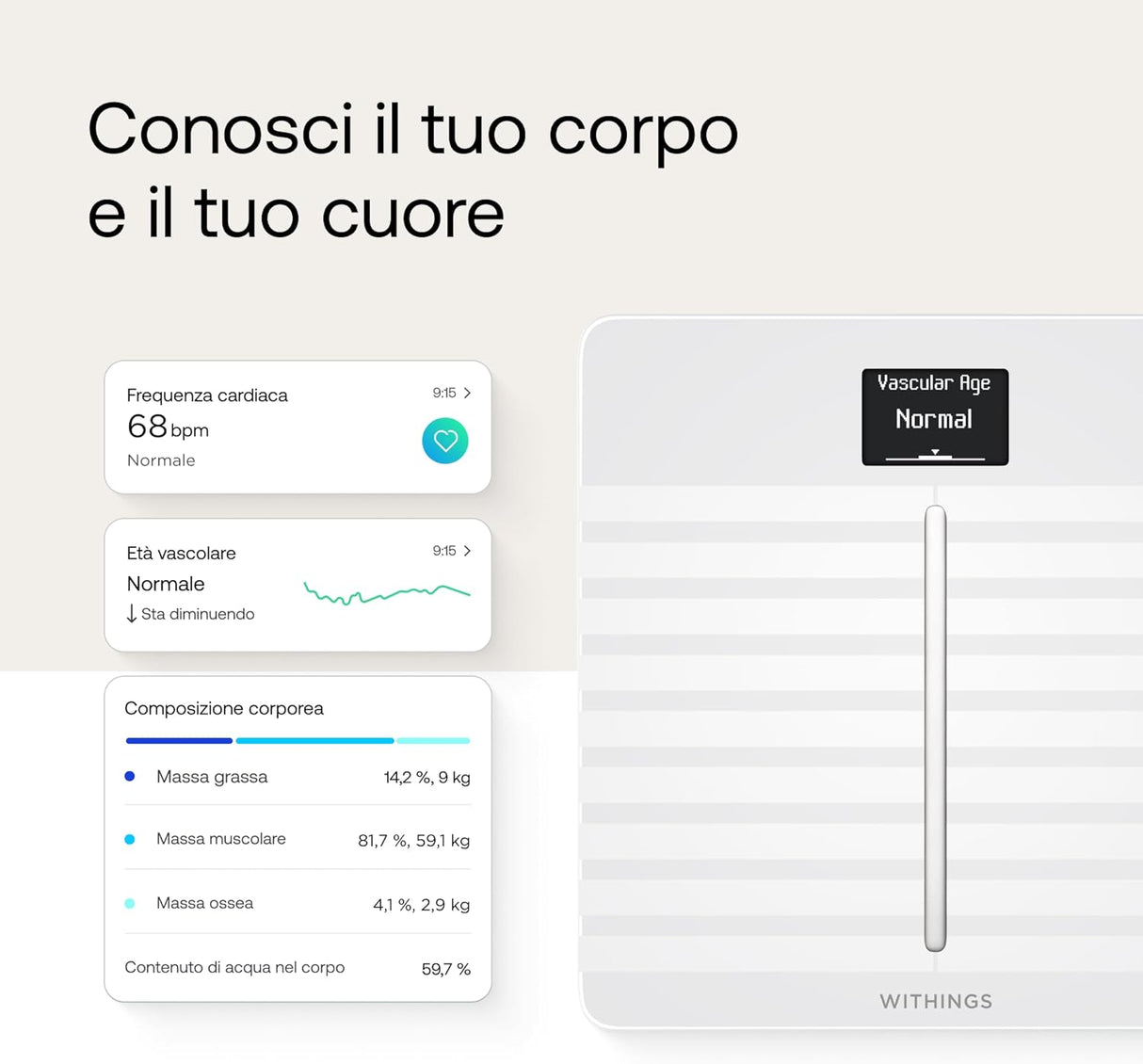 Withings Body Cardio Bilancia Wi-Fi Smart - Salute Cardiaca & Composizione