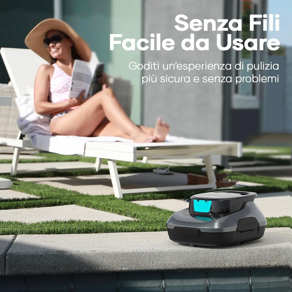 AIPER Scuba SE, Robot per piscina senza fili, Batteria a doppia azionamento