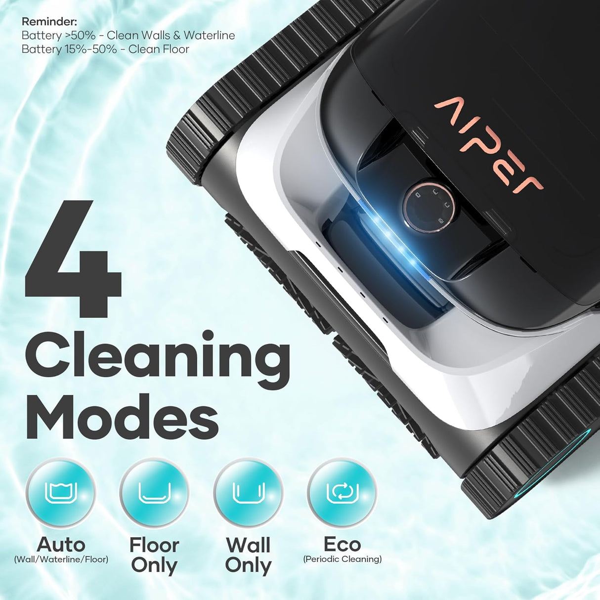 Aiper Scuba N1, Robot pulisci piscina senza fili, Autonomia di 180 minuti